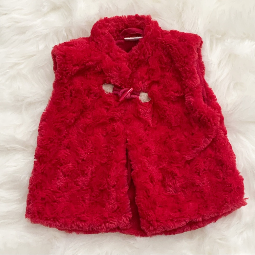 Orsolino Germany Faux Fur Baby Vest Cranberry
